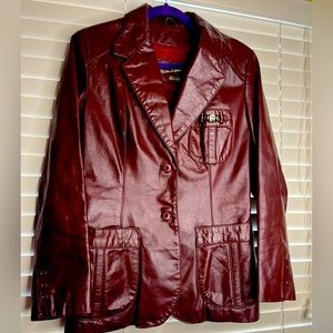 Vintage Etienne Aigner 100% Genuine Leather Blazer